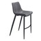 Modern Home 43.25" Gray and Black Upholstered Stackable Bar Chair
